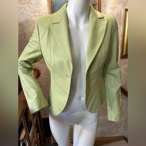 Mint green leather jacket